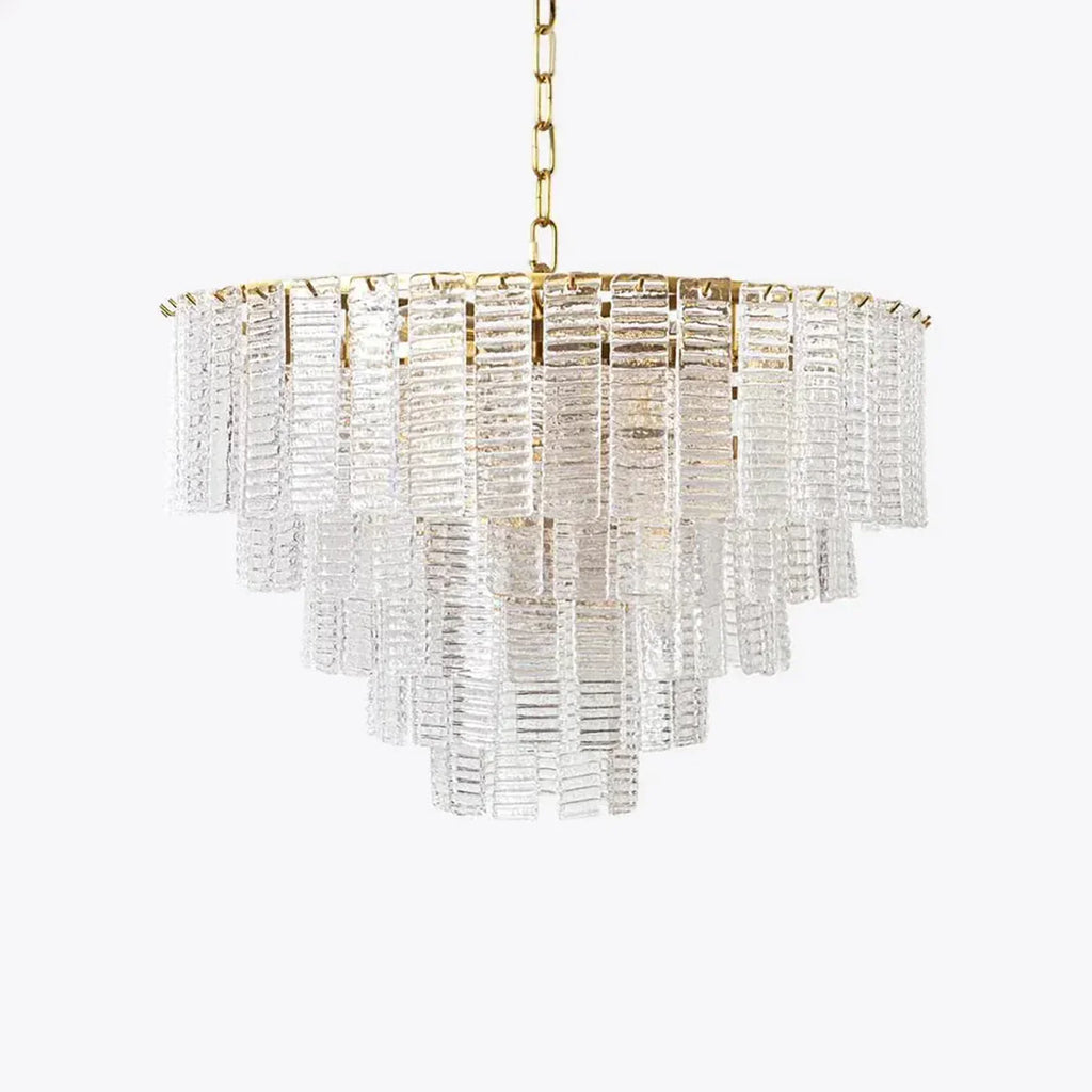 Transparent Ridged Glass Rectangle Chandelier product image