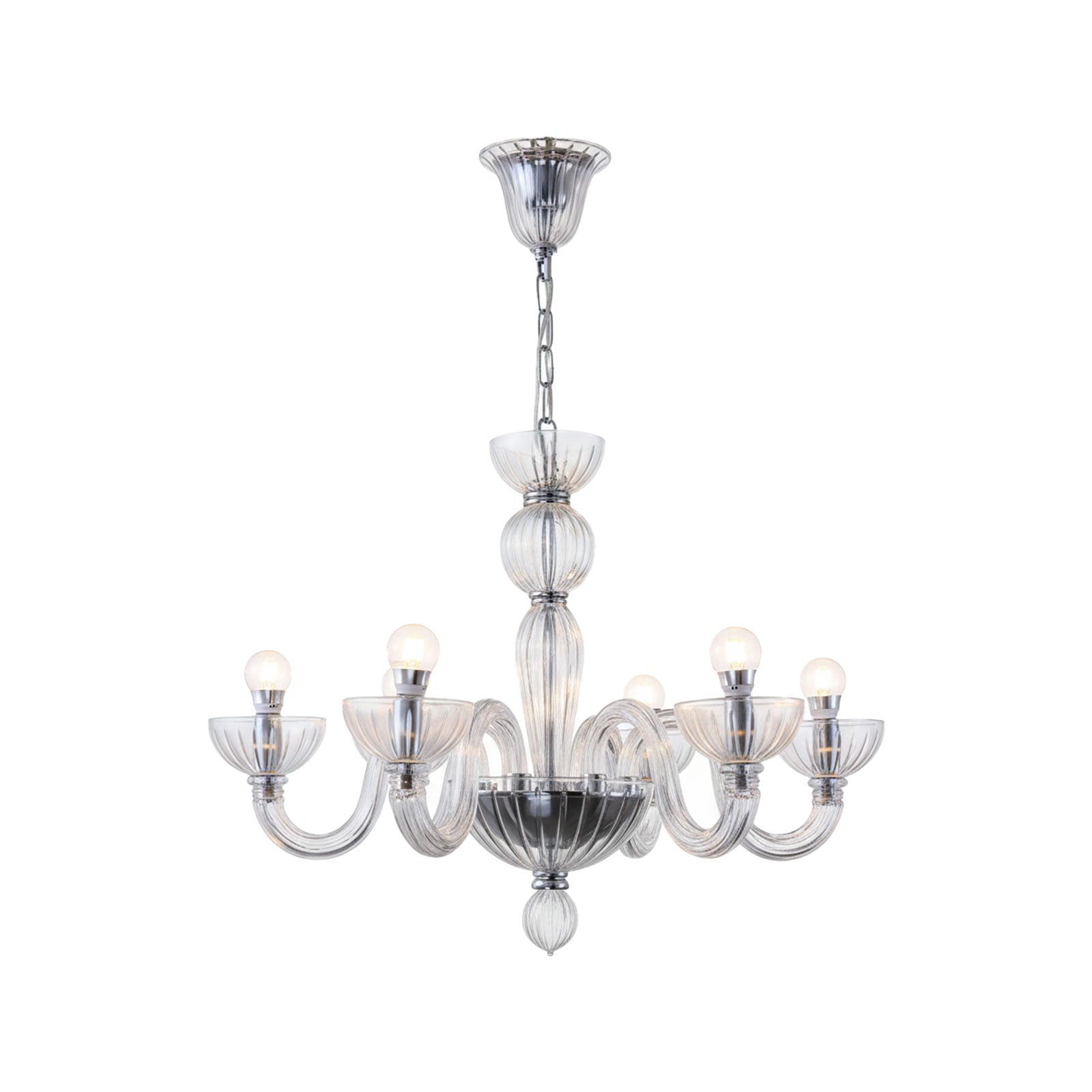 Transparent Ares Murano Glass Chandelier by Bling Lighting Studio