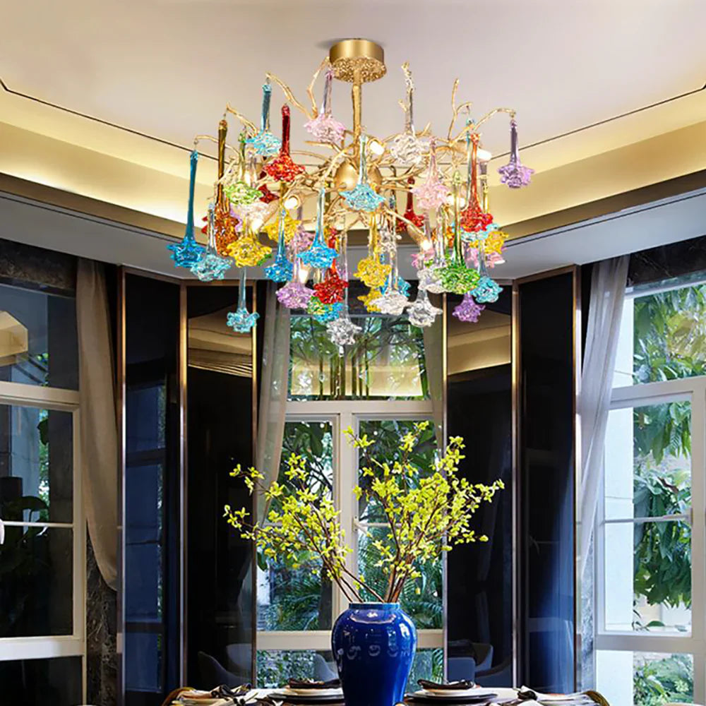 Tree Branch Glass Colorful Chandelier additional product view