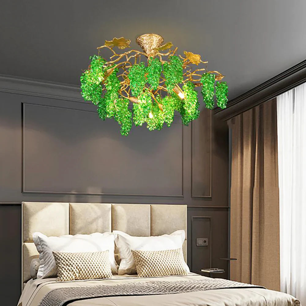 Tree Branch Glass Grape Chandelier detail view