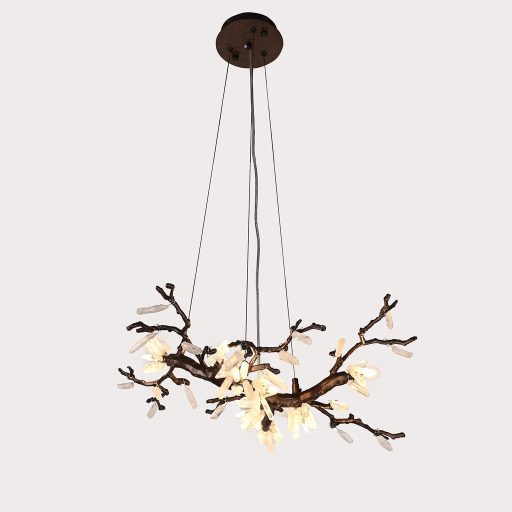 Selenite Crystal Blossom Branching Tree Chandelier by Bling Lighting Studio