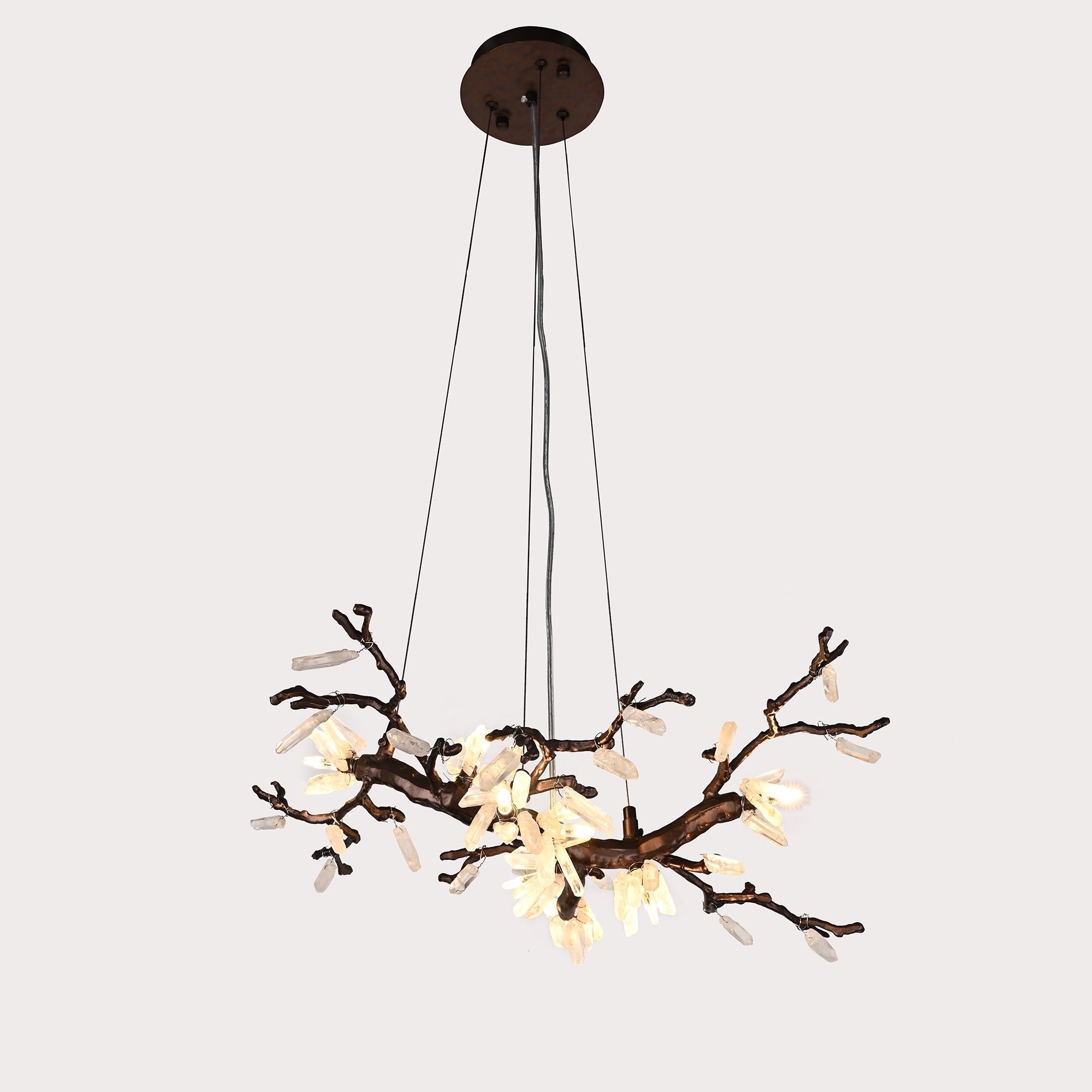 Selenite Crystal Blossom Branching Tree Chandelier by Bling Lighting Studio