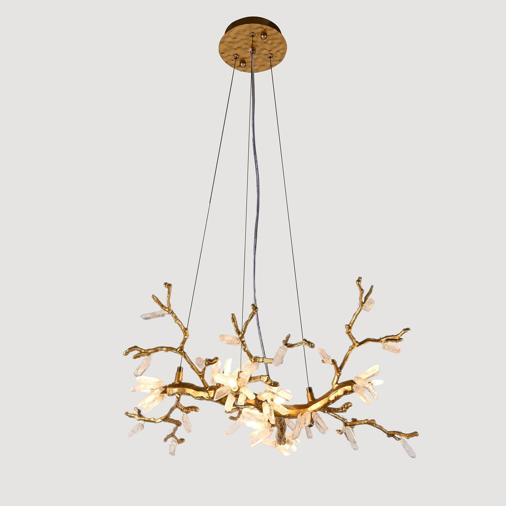 Selenite Crystal Blossom Branching Tree Chandelier by Bling Lighting Studio