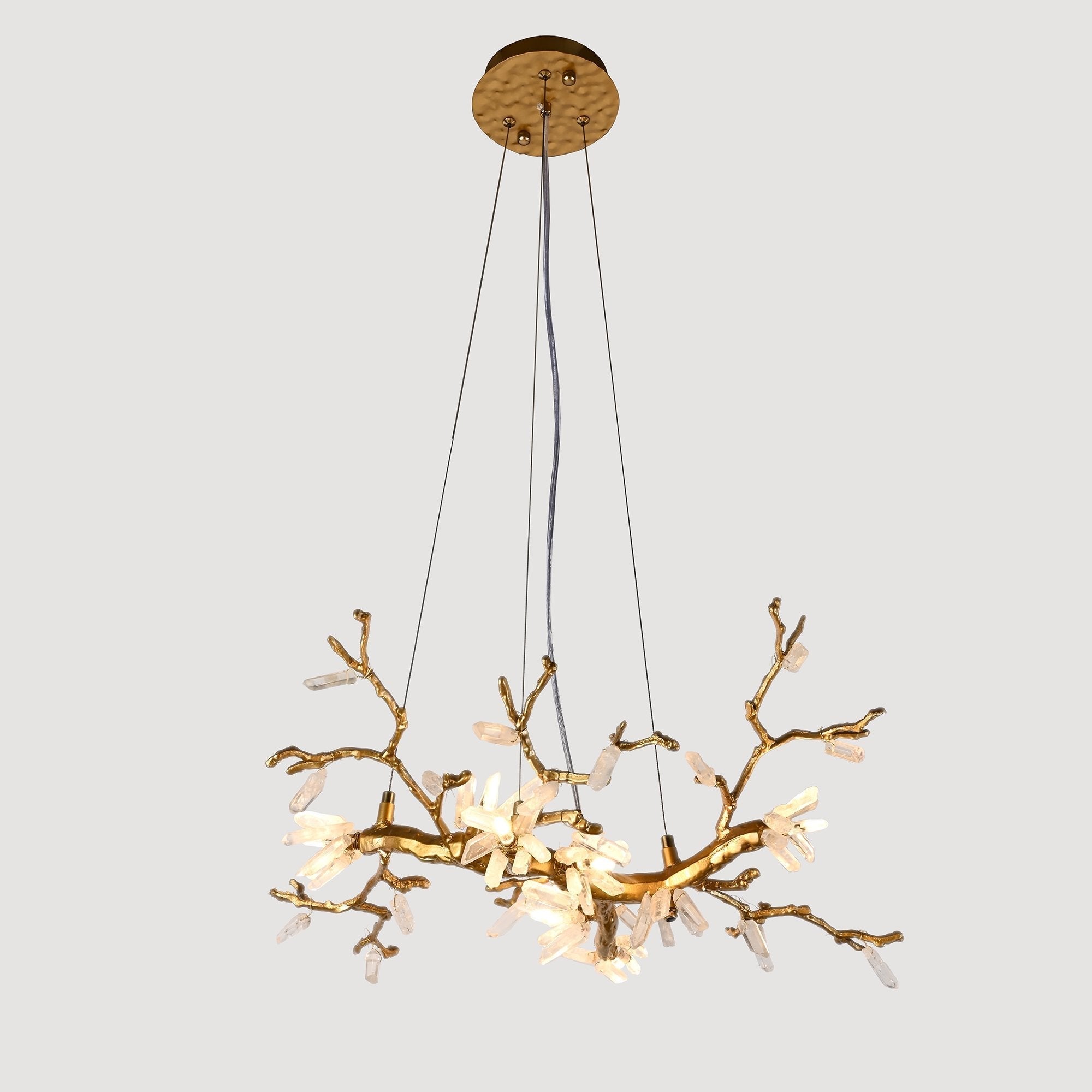 Selenite Crystal Blossom Branching Tree Chandelier by Bling Lighting Studio