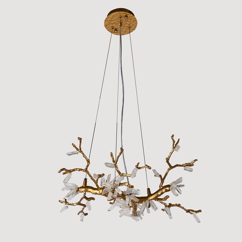 Selenite Crystal Blossom Branching Tree Chandelier by Bling Lighting Studio