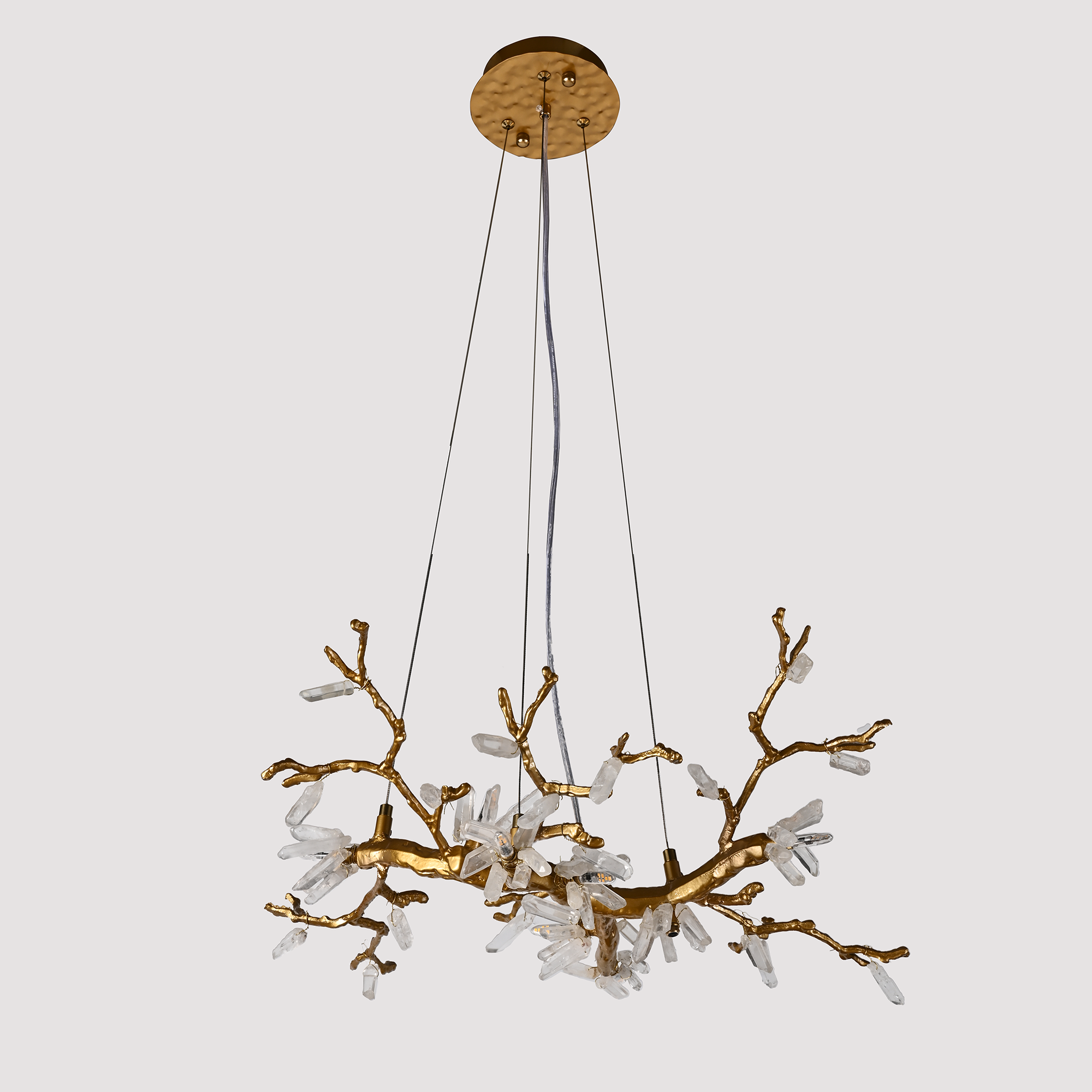 Selenite Crystal Blossom Branching Tree Chandelier by Bling Lighting Studio