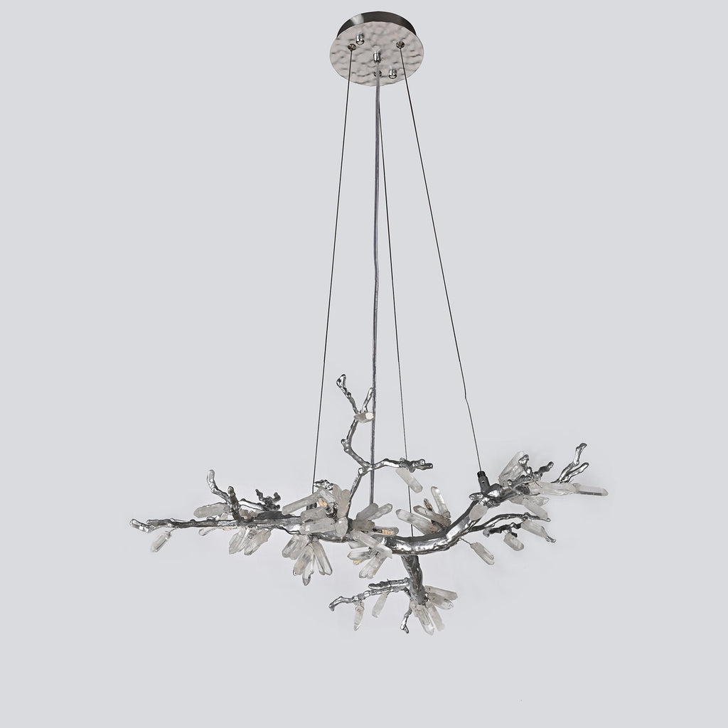 Selenite Crystal Blossom Branching Tree Chandelier by Bling Lighting Studio
