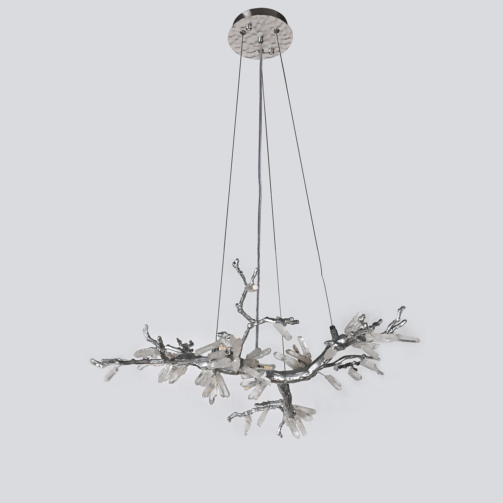 Selenite Crystal Blossom Branching Tree Chandelier by Bling Lighting Studio