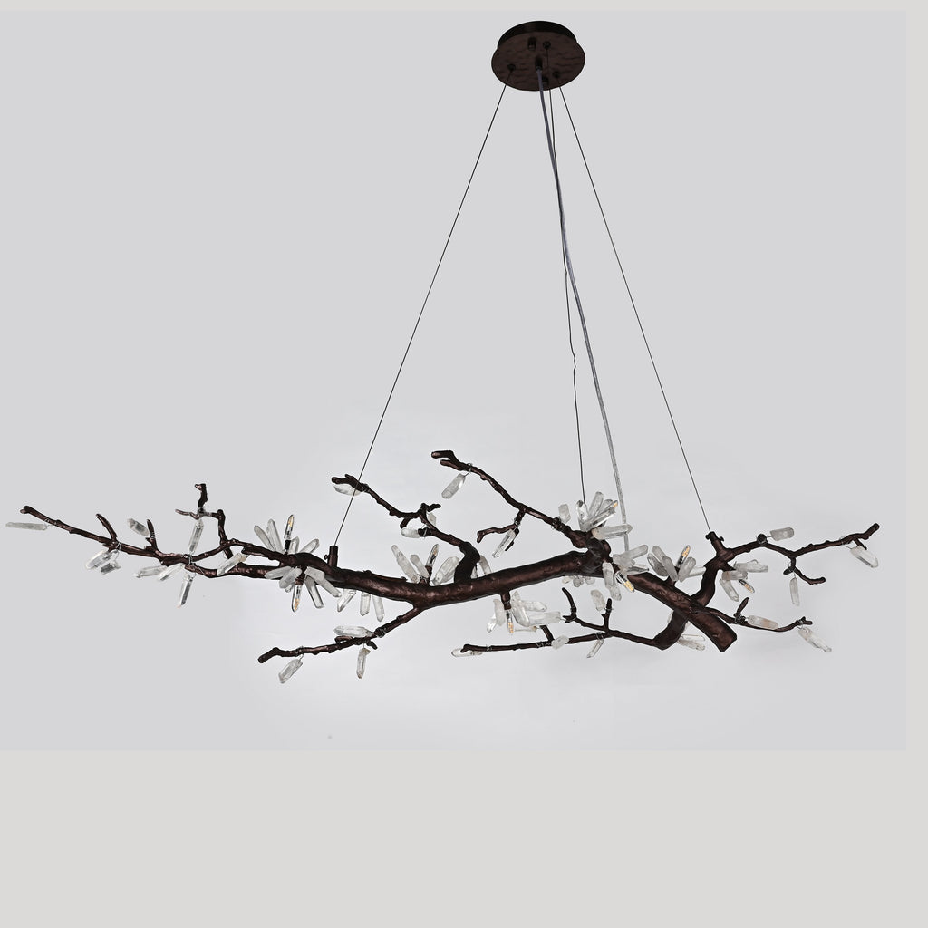 Selenite Crystal Blossom Branching Tree Chandelier by Bling Lighting Studio