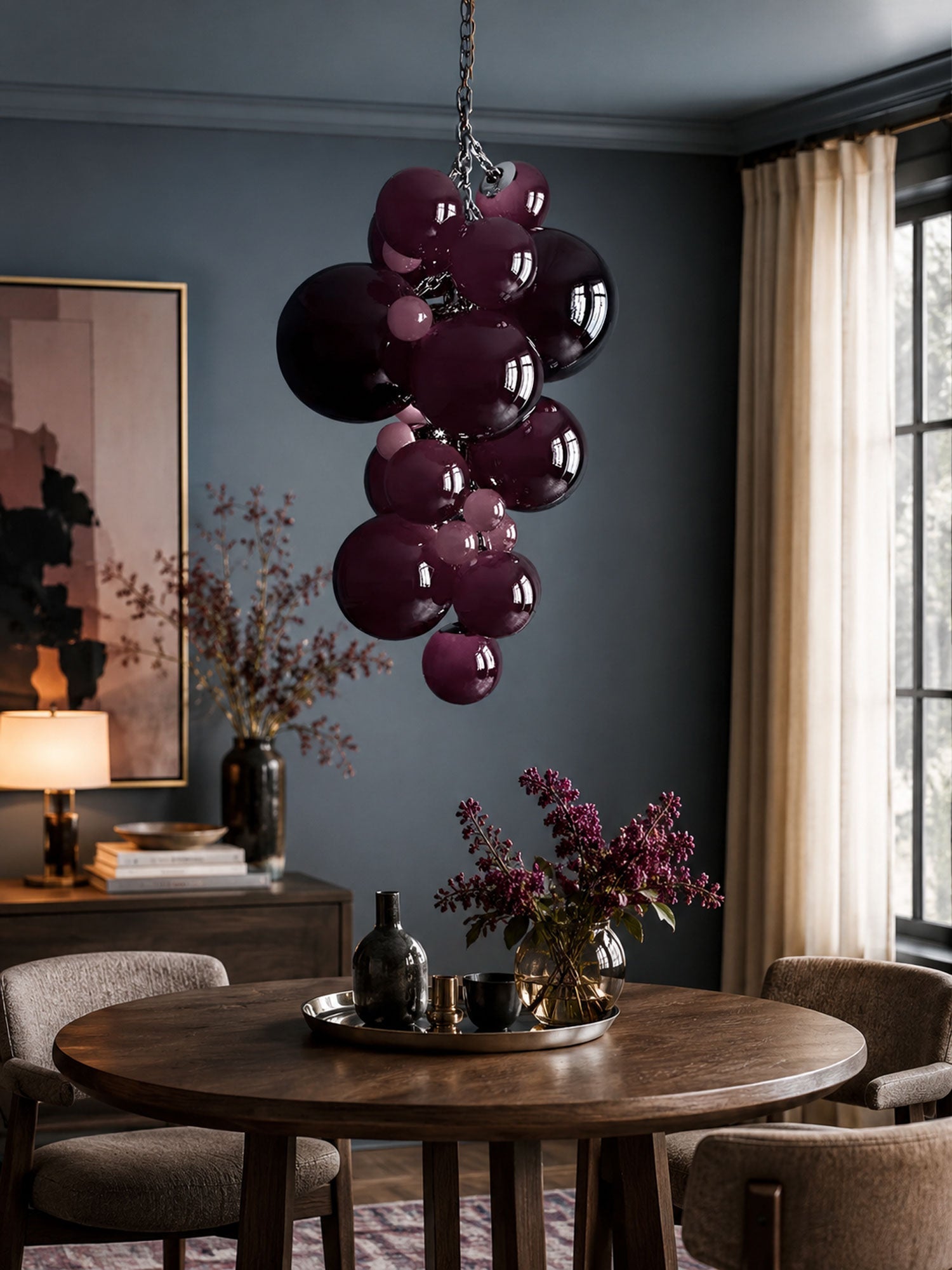 Velymo Grapetta Chandelier Glass lighting by Bling Lighting Studio
