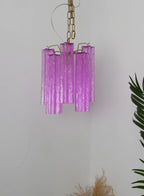 Vintage Amethyst Murano Glass Chandelier material and finish detail