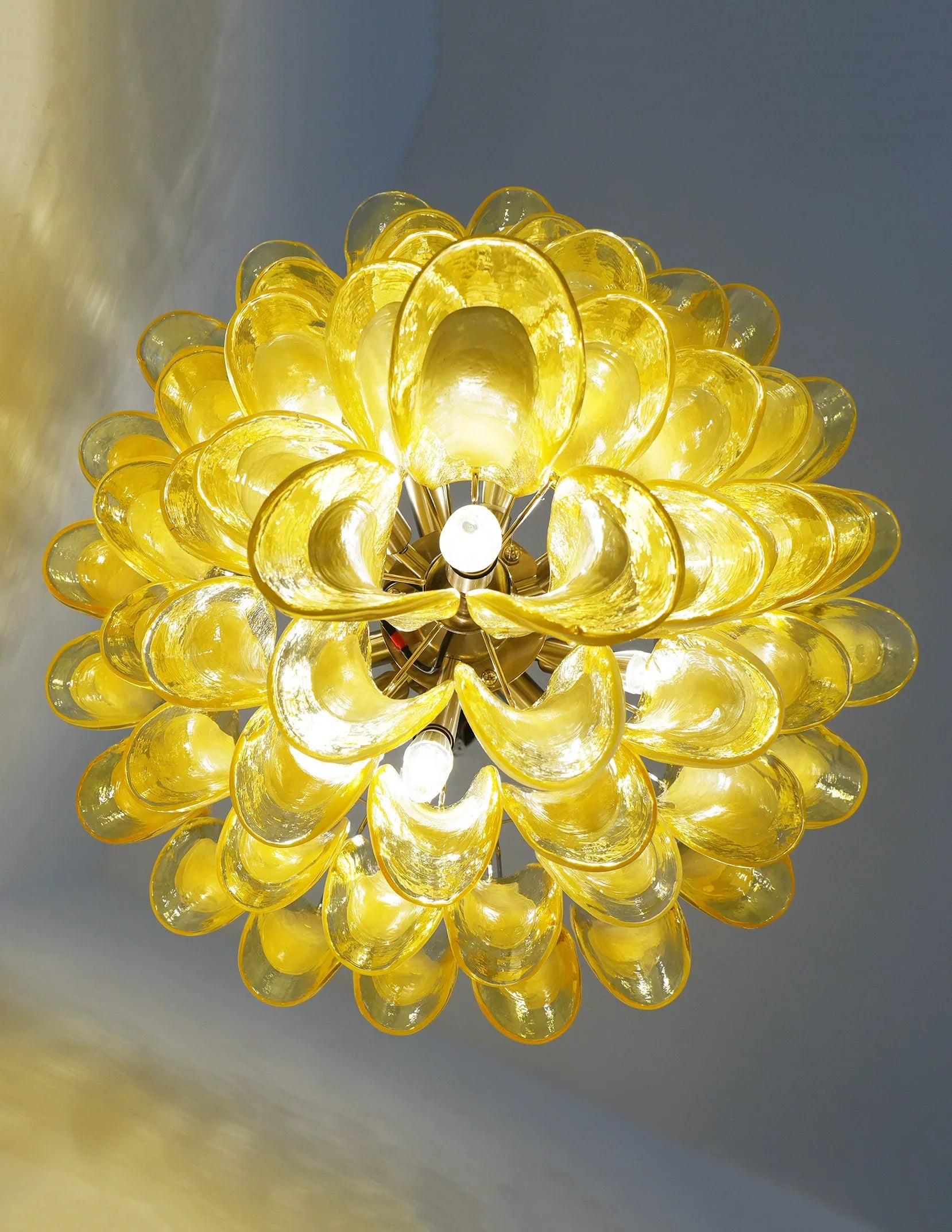 Vintage Caramel Murano Glass Petals Chandelier product image