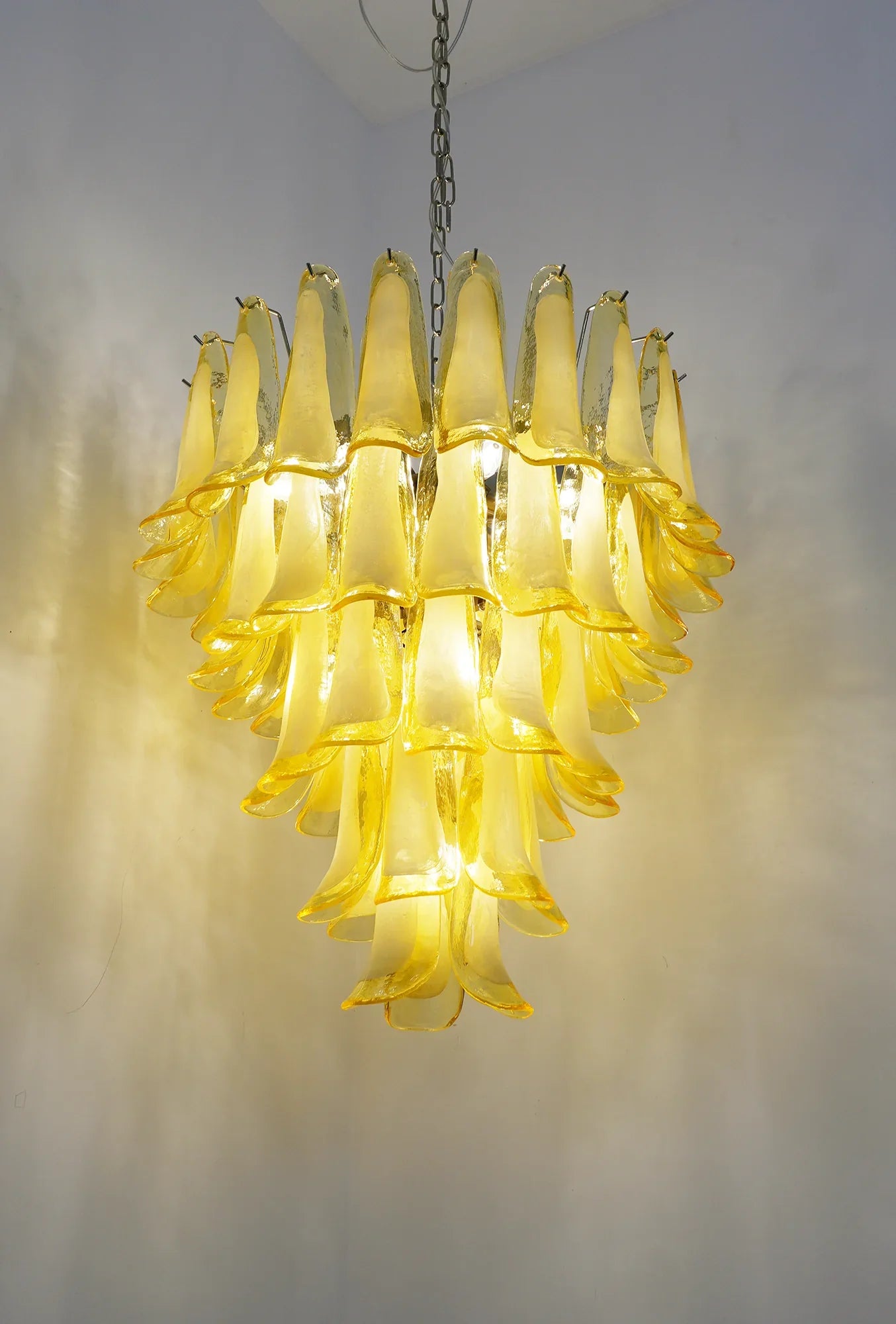 Vintage Caramel Murano Glass Petals Chandelier product image