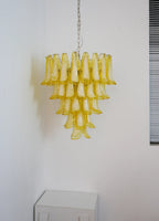Vintage Caramel Murano Glass Petals Chandelier material and finish detail