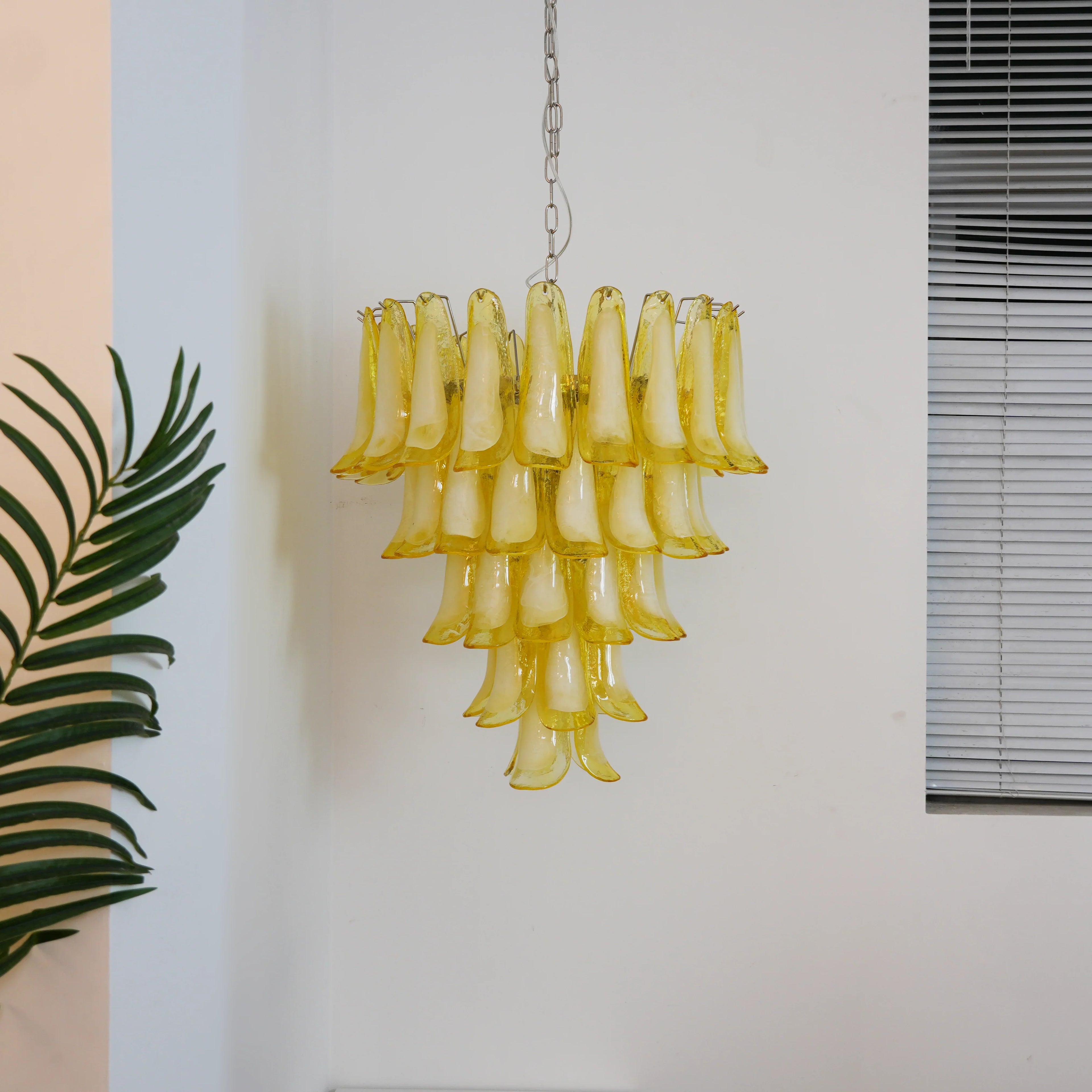 Vintage Caramel Murano Glass Petals Chandelier additional product view