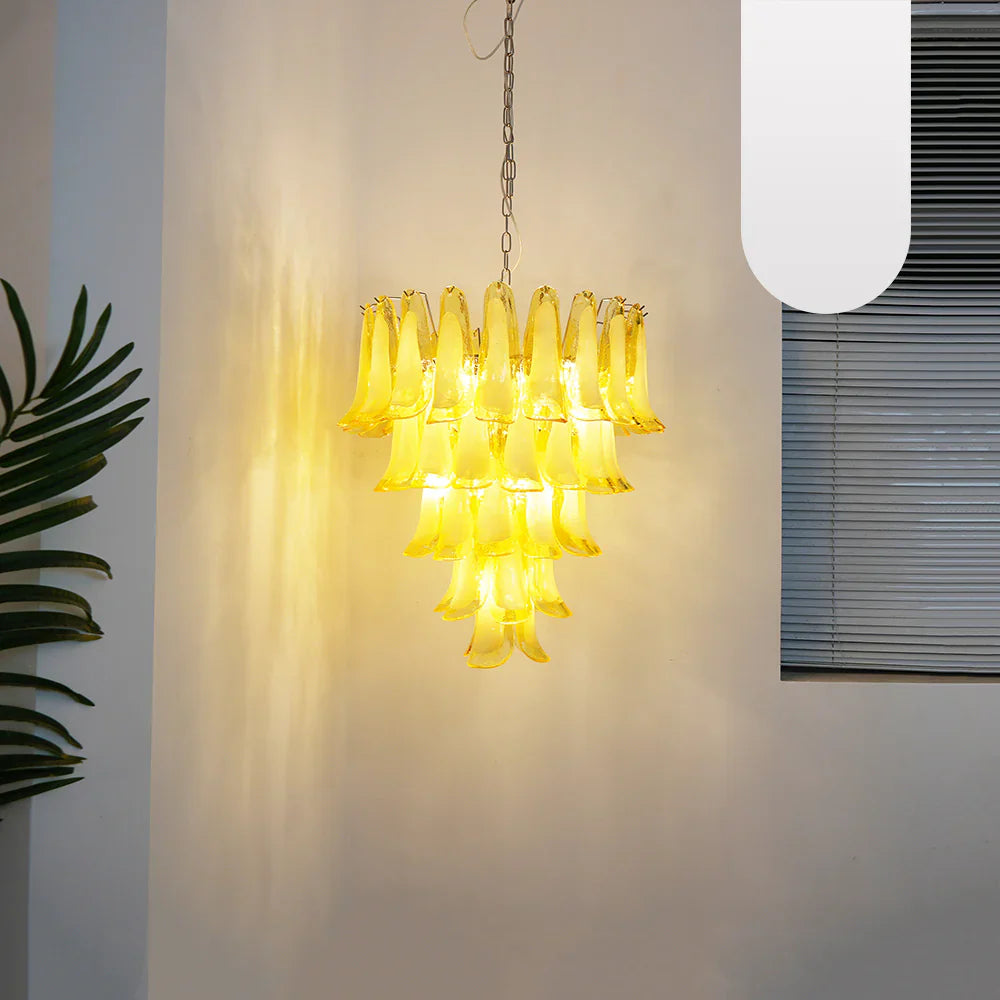 Vintage Caramel Murano Glass Petals Chandelier product image