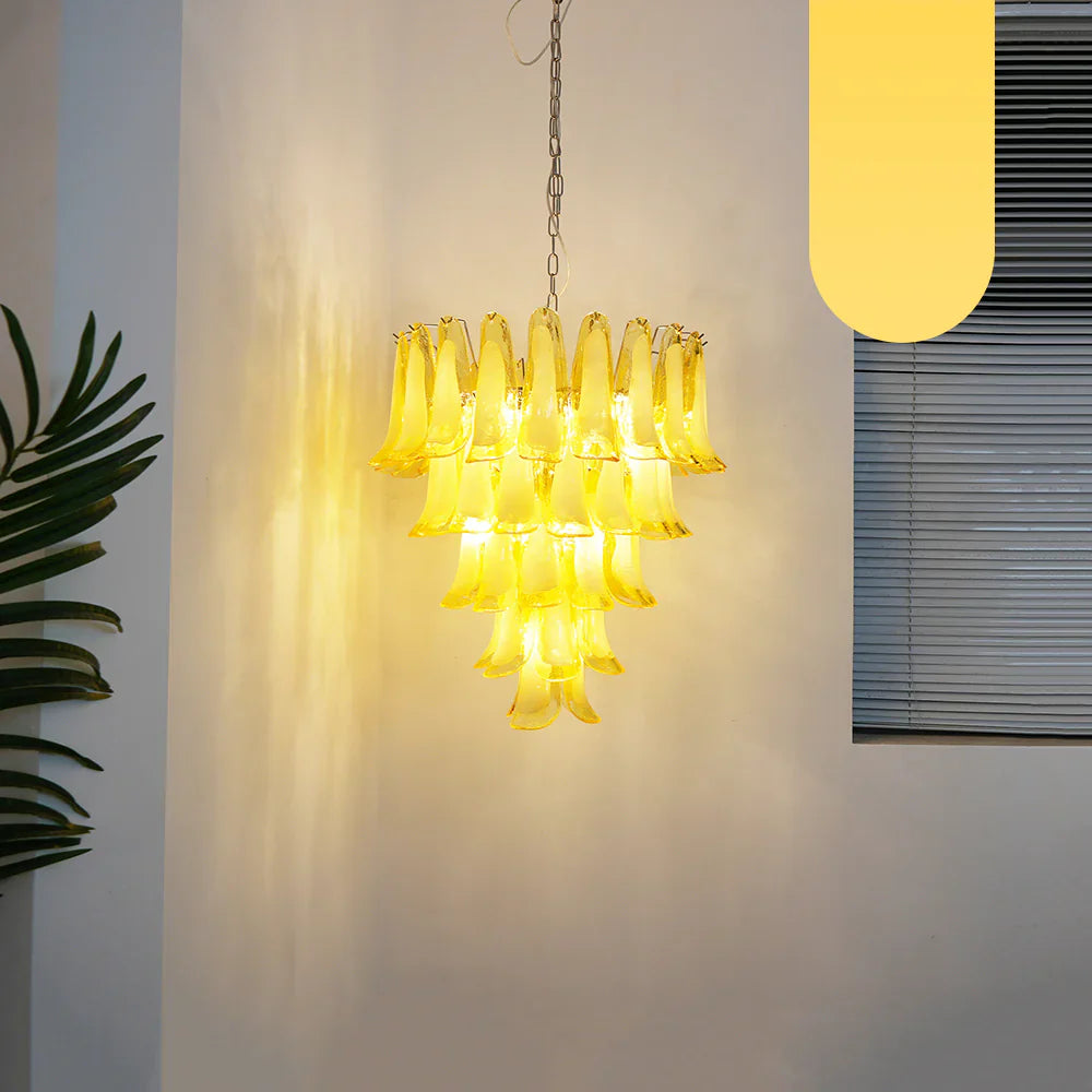 Vintage Caramel Murano Glass Petals Chandelier product image