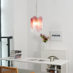 Vintage Gradient Red Murano Chandelier detail view