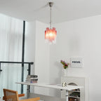 Vintage Gradient Red Murano Chandelier material and finish detail