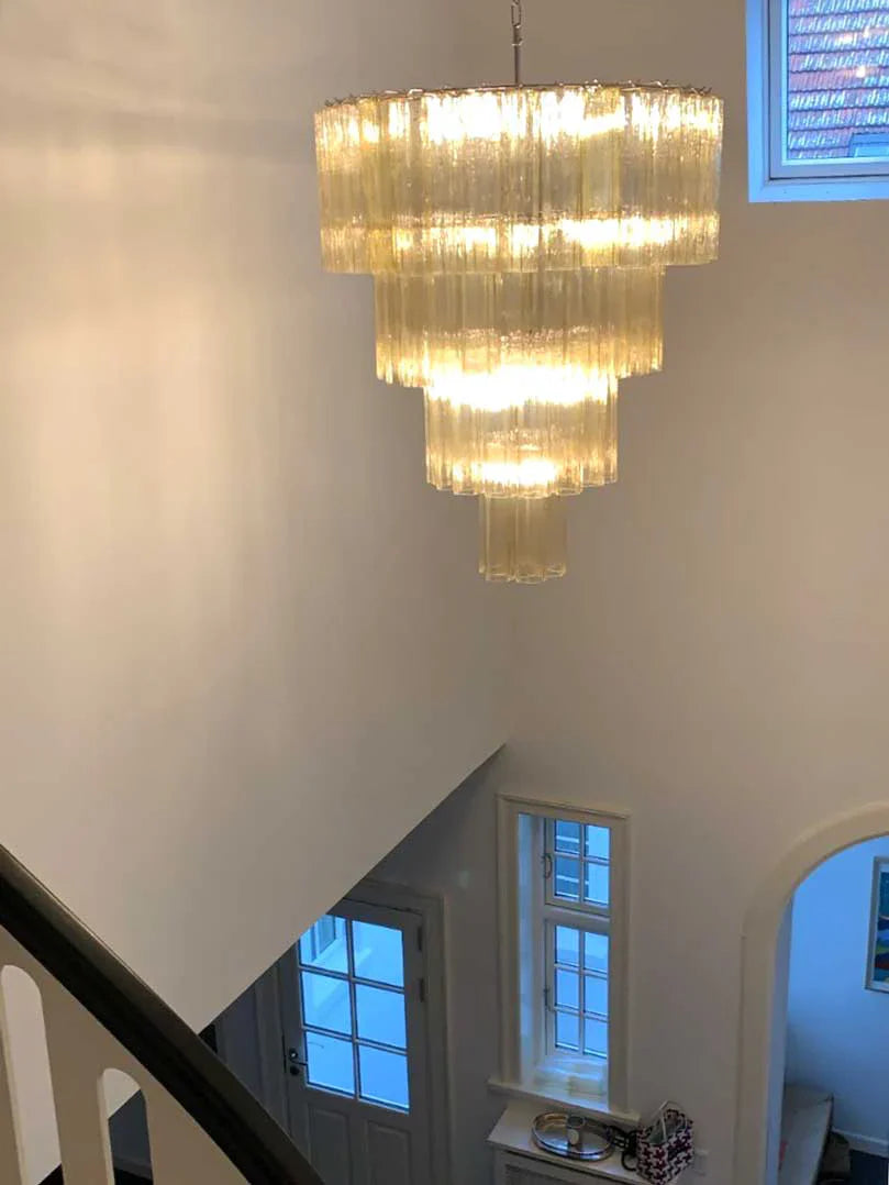 Vintage Murano Amber Glass Chandelier product image