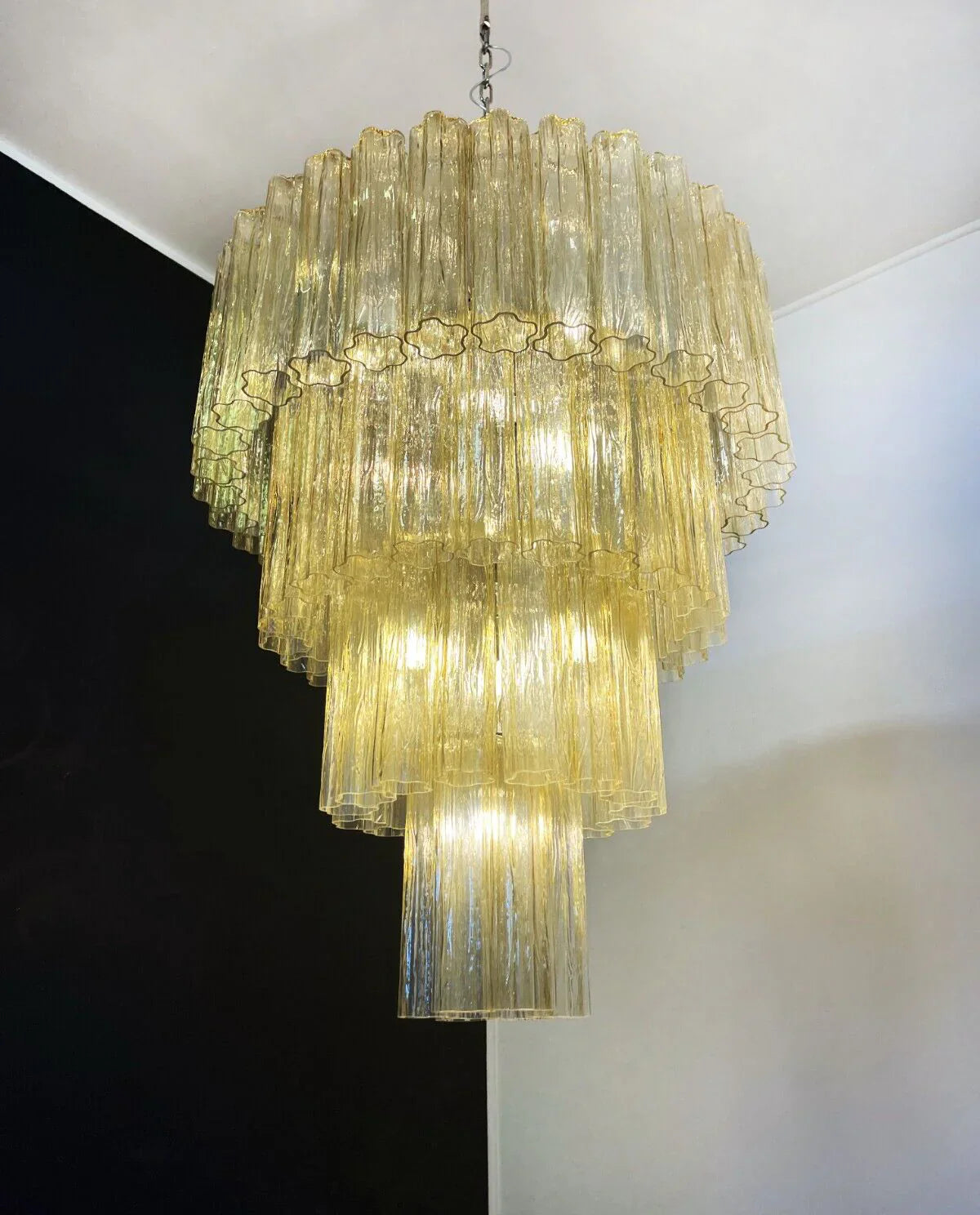 Vintage Murano Amber Glass Chandelier product image