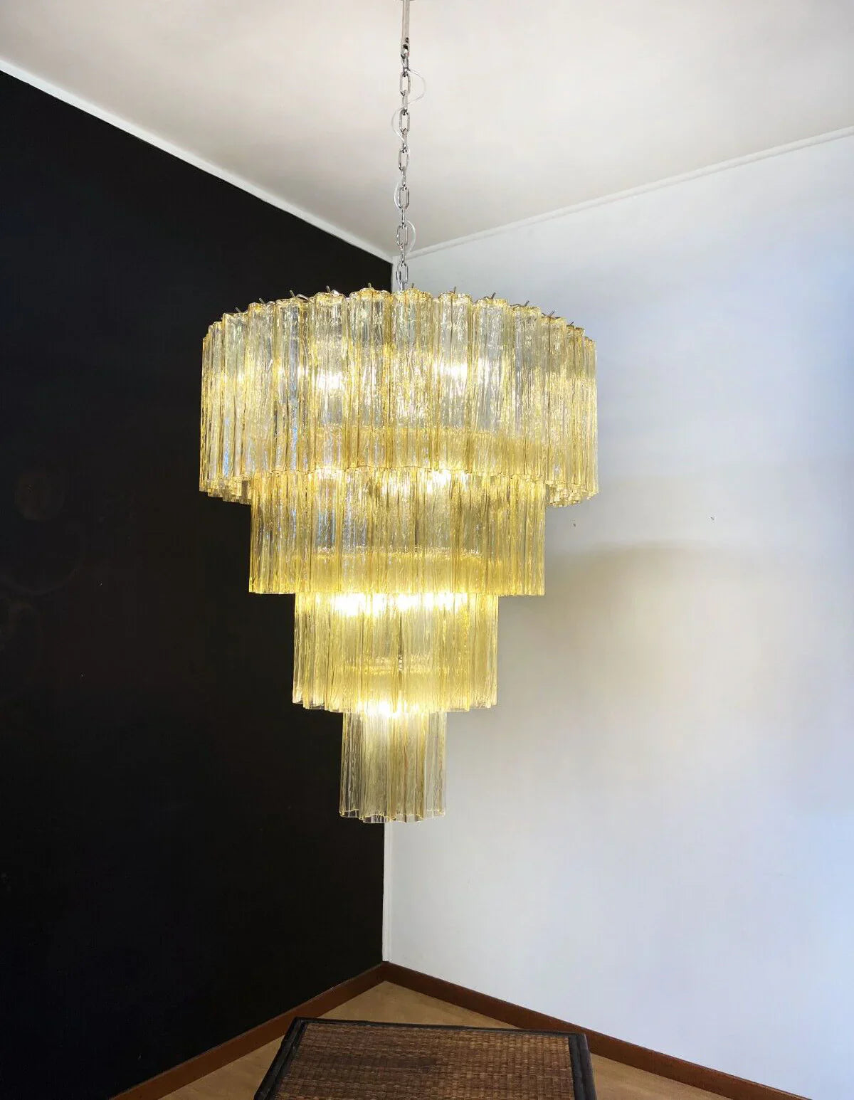 Vintage Murano Amber Glass Chandelier product image