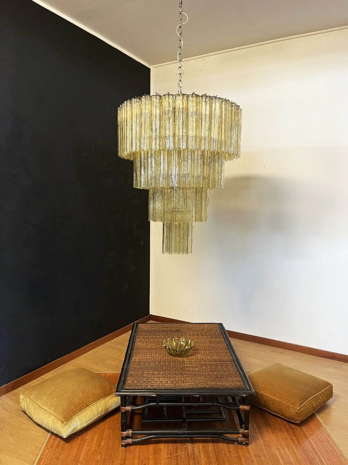 Vintage Murano Amber Glass Chandelier product image