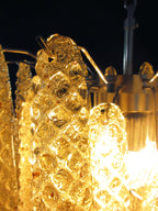 Vintage Murano Amber Glass Petals Chandelier product image