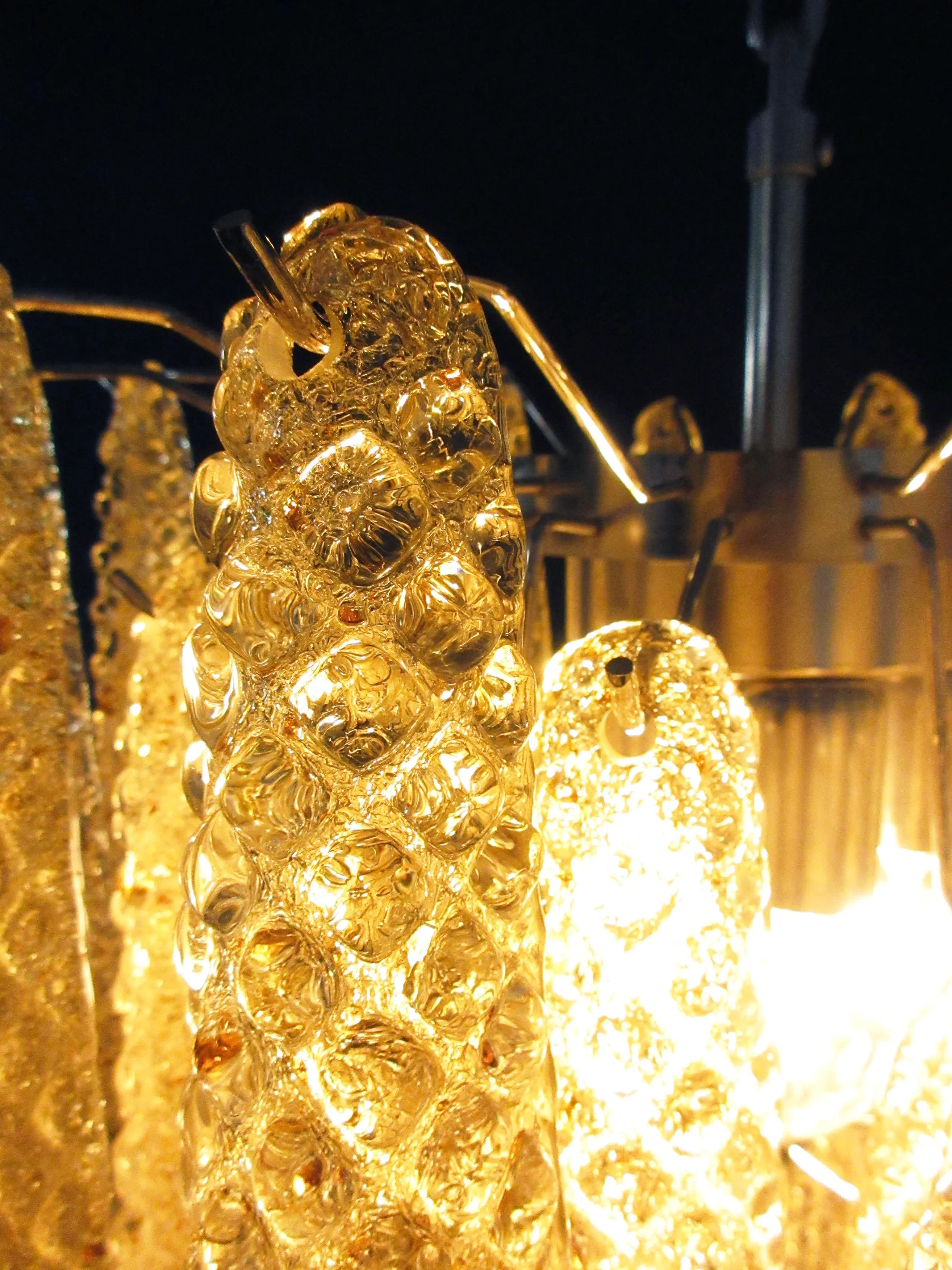 Vintage Murano Amber Glass Petals Chandelier product image