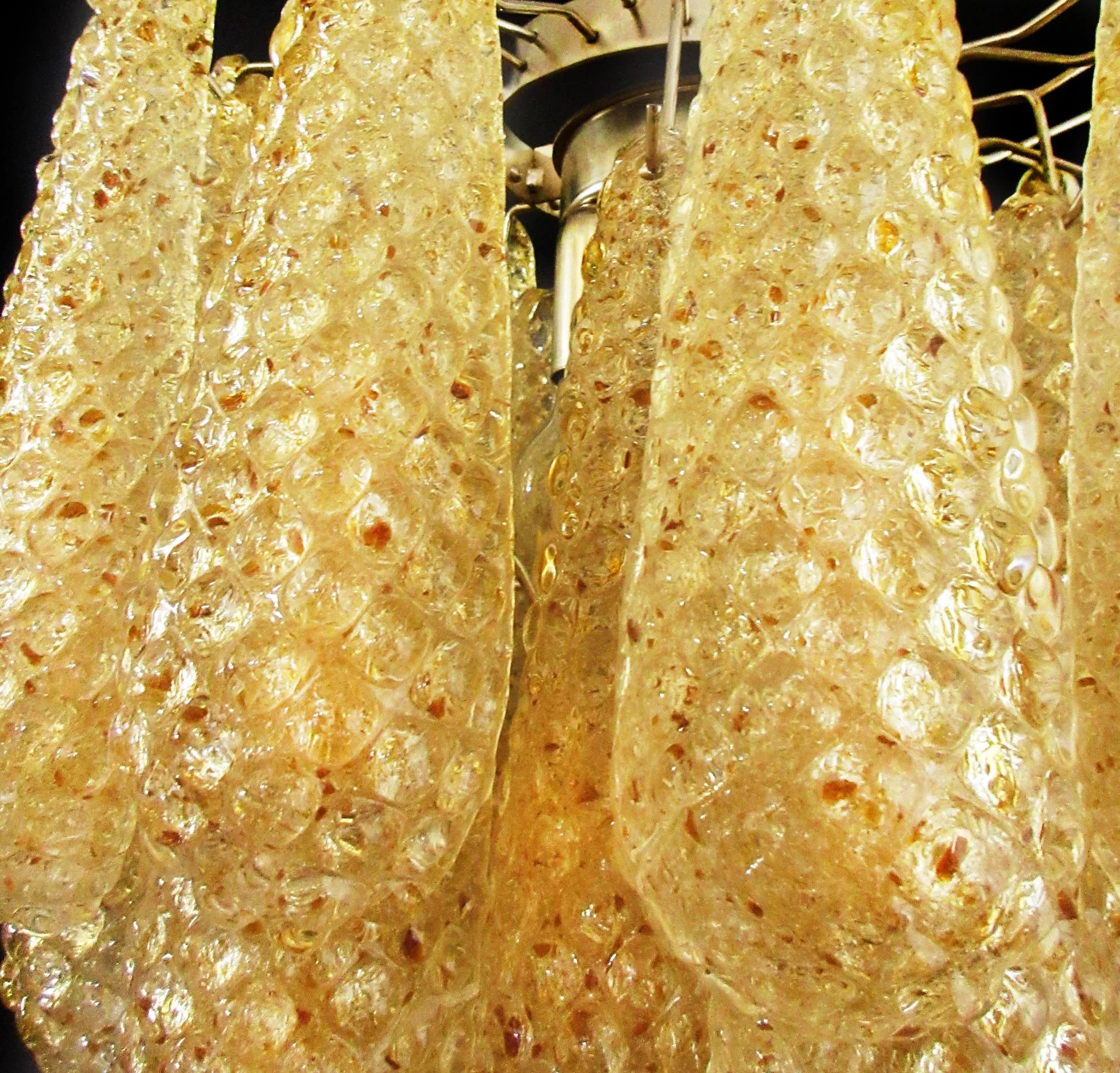 Vintage Murano Amber Glass Petals Chandelier product image