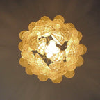 Vintage Murano Amber Glass Petals Chandelier product image