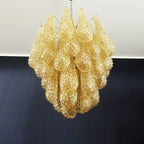 Vintage Murano Amber Glass Petals Chandelier product image