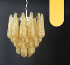 Vintage Murano Amber Glass Petals Chandelier product image