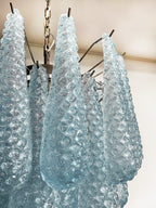 Vintage Murano Blue Glass Petals Chandelier product image