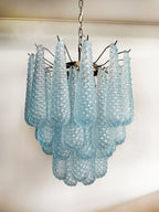 Vintage Murano Blue Glass Petals Chandelier product image