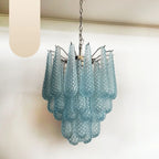 Vintage Murano Blue Glass Petals Chandelier product image
