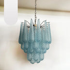 Vintage Murano Blue Glass Petals Chandelier product image
