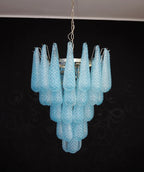 Vintage Murano Blue Petals Drop Glass Chandelier product image