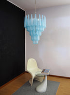 Vintage Murano Blue Petals Drop Glass Chandelier product image