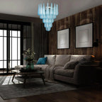 Vintage Murano Blue Petals Drop Glass Chandelier product image