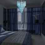 Vintage Murano Blue Petals Drop Glass Chandelier product image