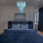 Vintage Murano Blue Petals Drop Glass Chandelier product image