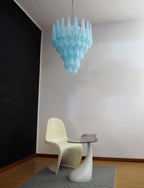 Vintage Murano Blue Petals Drop Glass Chandelier product image