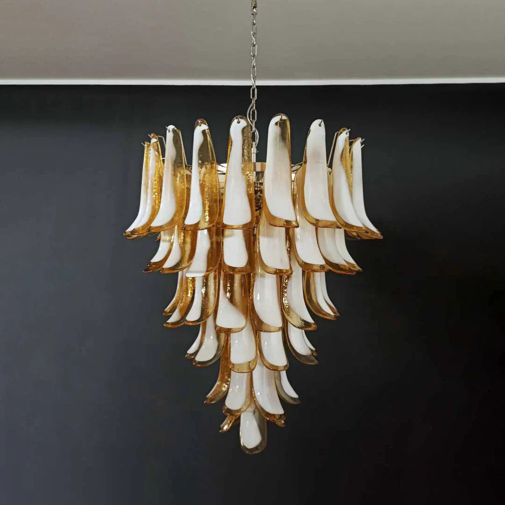 Vintage Murano Caramel Glass Petals Chandelier product image