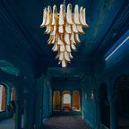 Vintage Murano Caramel Glass Petals Chandelier product image