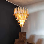 Vintage Murano Caramel Glass Petals Chandelier additional product view