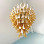 Vintage Murano Caramel Glass Petals Chandelier product image