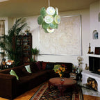 Vintage Murano Green Glass Disks Chandelier product image