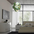 Vintage Murano Green Glass Disks Chandelier product image