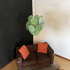Vintage Murano Green Glass Disks Chandelier product image